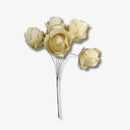 Mini Flor de Folha Moeda Alvejada com Arame