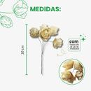 Mini Flor de Folha Moeda Alvejada com Arame - foto 2