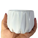 Mini Vaso de Cerâmica Branco Diamond Pote 6