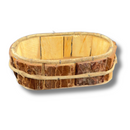 Mini Cachepô de Madeira de Pinus Oval 19x10cm