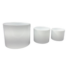 Trio de Vasos de Cerâmica Cilíndricos Brancos P M G