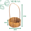 Cesta de Bambu Redonda com Alça 20cm