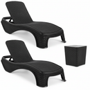 Kit 2 Espreguiçadeiras Dubai em Rattan com Mesa Baú Capri